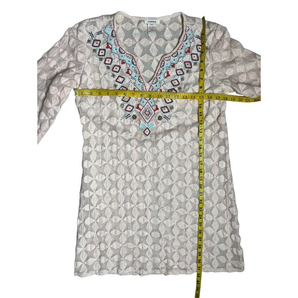 ✨ Sundance Global Embrace Blush Peach Beaded Dress Size Medium ✨ - Picture 14 of 14